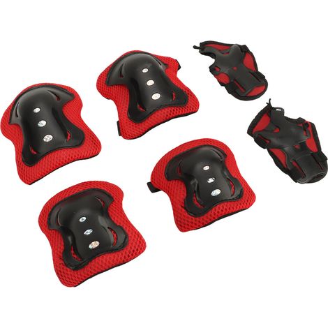 Protège-genoux et coudières patinage enfant coussin mousse respirant équipement cyclisme protection planche rouge (1/5)
