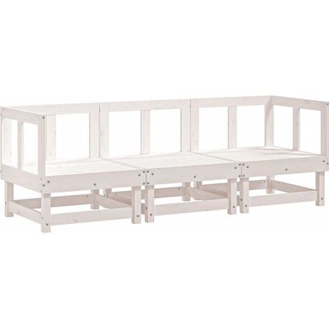Maison Exclusive - Set Salotto da Giardino 3 pz Bianco in Legno Massello di Pino