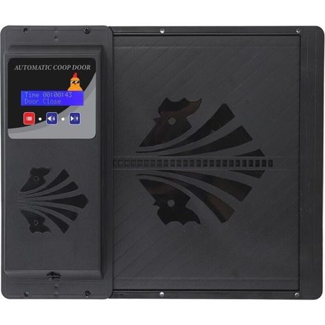 Porte Automatique de poulailler ,ouvre-Porte électrique de poulailler avec Conception Anti-pincement,avec Affichage LED,minuterie,Noir