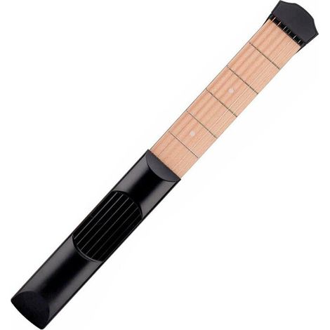 Outil D'Entraînement pour Guitare de Poche Portable à 6 Cordes et 6 Frettes avec Manche en Bois pour Débutants