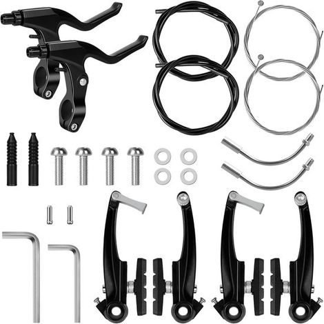 Set completo di freni per bicicletta con freni V-brake per mountain bike, BMX e bici da corsa. (1/5)