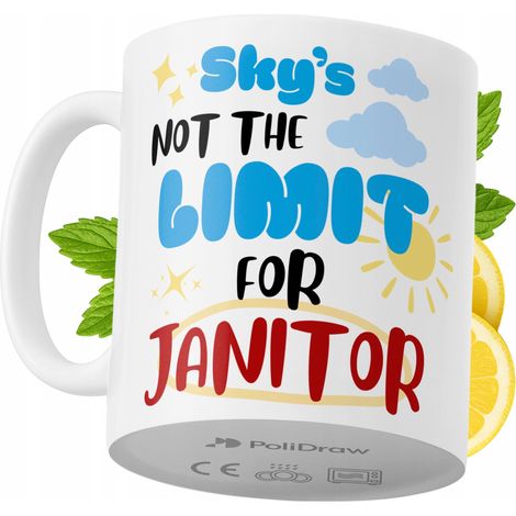 Taza de café/té divertida y humorística con diseño de texto gracioso para conserjes. Taza ideal para cumpleaños, santos, días festivos y ocasiones especiales. Color blanco, 330 ml. (1/5)