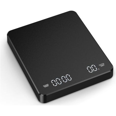 Digitale Kaffeewaage mit Timer, 3 kg/0,1 g, wiederaufladbar, tragbar, ideal für manuelle und Schwerkraftbrühmethoden, mit Tara-Funktion, 3 Einheiten, LED-Anzeige. (1/5)