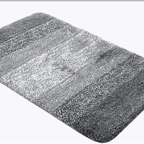 Tapis de Bain en Microfibre Extra Doux, Gris Foncé Tapis Salle de Bain Antidérapant et Lavable en Machine, Tapis de Douche Absorbant l'eau,50 x 80 cm
