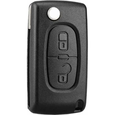 (2 Boutons, CE0536) 2 Boutons Coque Clé Compatible CE0536 clé à Rabat Pliable pour Peugeot 307 308 Citroen C4 C5