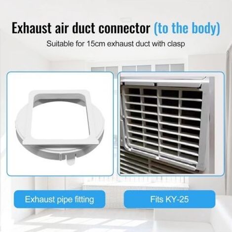 Raccord de tuyau d'échappement de climatisation mobile - Ø 150 mm - Adaptateur de tuyau d'échappement de climatisation - Adaptateur de tuyau d'échappement - Rallonge de tuyau (1/4)
