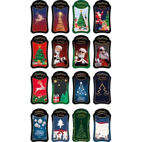 50 etiquetas adhesivas PREMIUM para botellas de alcohol y tinturas NAVIDAD