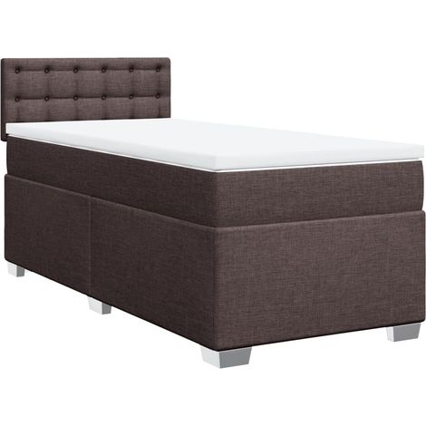 Maison Exclusive - Sommier à lattes de lit avec matelas Marron foncé 100x200 cm (1/5)