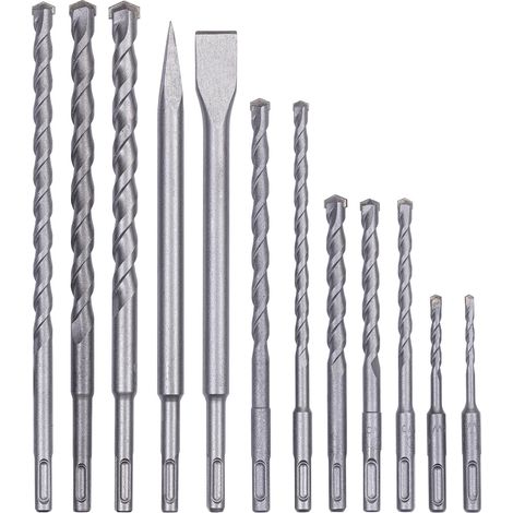 Set de 12 forets et burins SDS Plus (1/4)