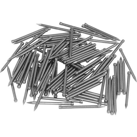 Ensemble de clous en acier au carbone (100 pièces), clous zingués pour accrocher des images et travailler le bois, clous en acier pour plinthes en béton et travail du bois (35 mm) (1/3)