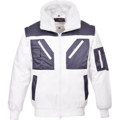 Pilotjacke zweifarbig Farbe: Weiß Größe XXL - Portwest
