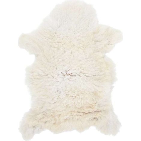 vidaXL Piel de oveja crema (60-70)x(90-100) cm (1/2)