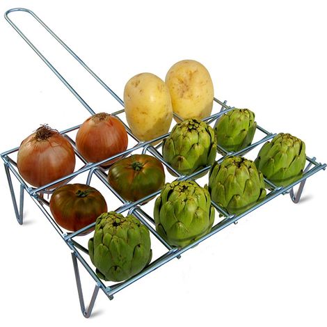 Parrilla para verduras con acabado zincado, capacidad 12 piezas, 34 x 8,5 x 25,5 cm (1/3)