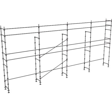 Echafaudage fixe de façade 78m² - Structure seule - Version lisses - DUO78-S (1/4)