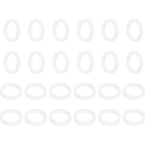 Rondelle PTFE 24Pcs 16mm OD 12mm ID 2mm Épais Rondelles Plates Joint d'Étanchéité Annulaire pour Robinet, Tuyau, Boulon, Machinerie, Blanc (1/5)
