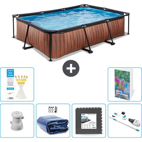 Exit-toys Piscina Exit Rectangular - Efecto madera - 300x200x65 cm - 7-piezas  S315 (1/5)