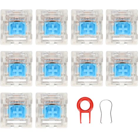 10 Interrupteurs Mécaniques Bleus Haute Précision pour Clavier DIY - Structure Antipoussière (1/5)