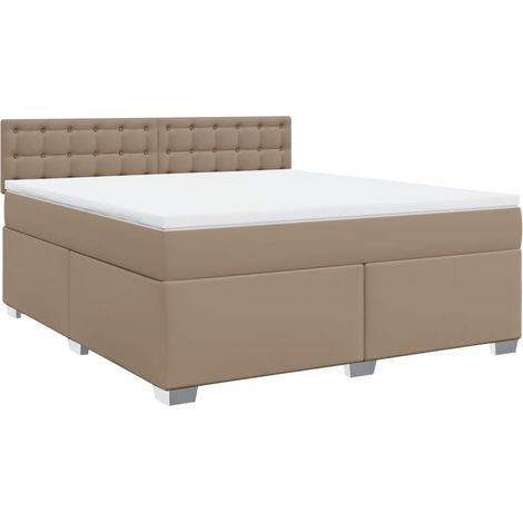 Maison Exclusive - Giroletto a Molle con Materasso Cappuccino 180x200cm Similpelle (1/5)