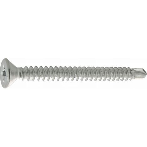 200 vis Autoperceuse inox A2 tête fraisée pozidriv DIN7504O - diamètre 4,8 mm - Longueur 25,40 mm - Diamètre 4.8 mm