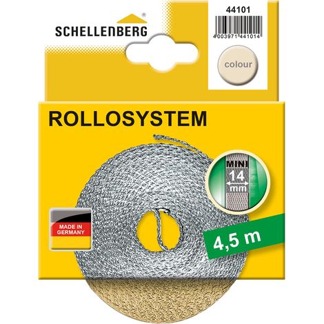 Schellenberg 44101 Cintino avvolgibili 14 mm x 4,5 m-Sistema Mini, Cinghia tapparella Beige (1/2)