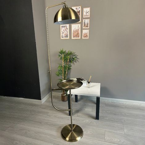 Lampadaire Orbita Métal Moderne E27 Largeur 37 cm Abat-jour Réglable Tablette Variateur (1/4)