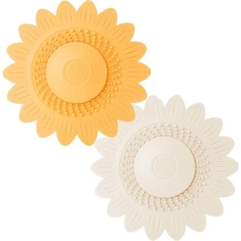 Drain plugs (2-pack), shower drain cover, drain plug with double filtration, flower-shaped bathtub drain plug, for kitchen, bathroom and laundry room drains