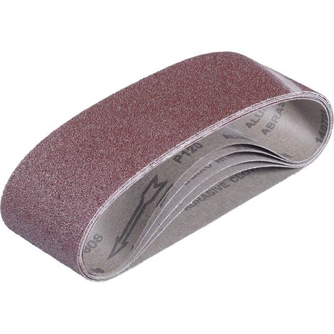 Lot de 5 bandes abrasives 75 x 533 mm (5 bandes abrasives, 75 x 533 mm, compatible avec ponceuse à bande verticale (1/4)