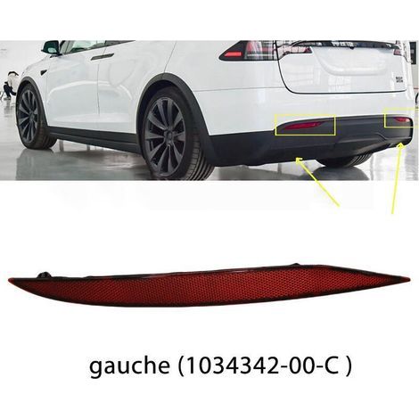 Nebelschlussleuchte, für Tesla Model X 2015-20, hintere Stoßstangenleuchte, Rückstrahler, Blinkerreflektor, linke Seite (1034342-00-C) (1/5)
