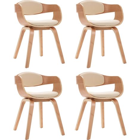 Maison Exclusive - Esszimmerstühle 4 Stk. Bugholz und Kunstleder