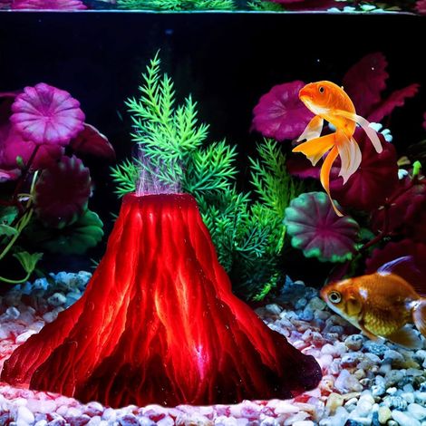 Kit d'Ornement Volcan pour Aquarium, Kit d'ornement Volcan d'aquarium avec Pompe à air, Kit de décoration pour Aquarium Volcan,pour réservoir de Poissons, décoration de réservoir de Poissons (1/5)