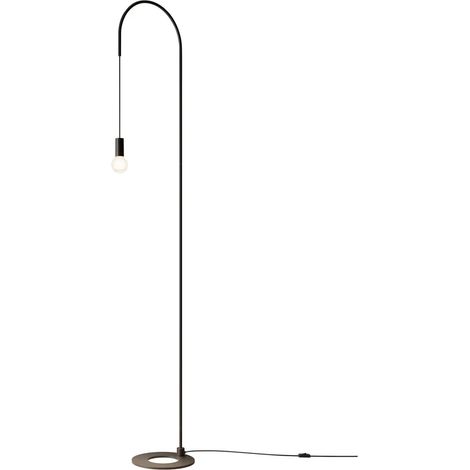 Zafferano - Lampada da Terra Filo, Orientabile 200°, Metallo Verniciato Lampadina E27 max 60W inclusa, H231cm - Nera (1/2)