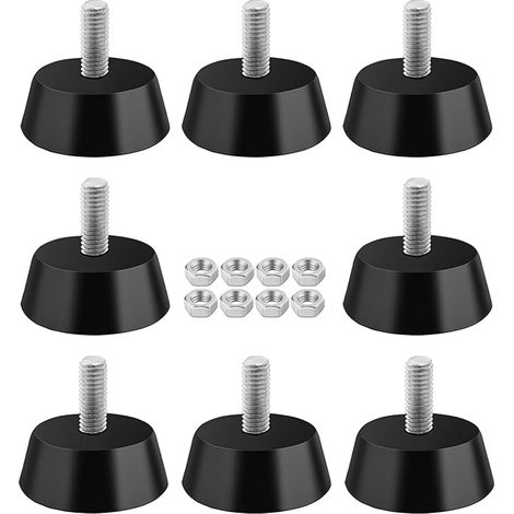 8 Pièces M6 Pieds de Nivellement Réglable,Meuble Jambe Pied de Table Chaise pour Meubles,Chaises,Tables,Canapés,Appareils Ménagers Noir (1/5)