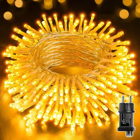 Guirlande Lumineuse 10m 100LED Intérieur Extérieur, IP44 Étanche, Lumière Chaude 2700K, Guirlande Décoration pour Noël, Jardin, Maison, Chambre, Mariages, Anniversaire, Blanc Chaud