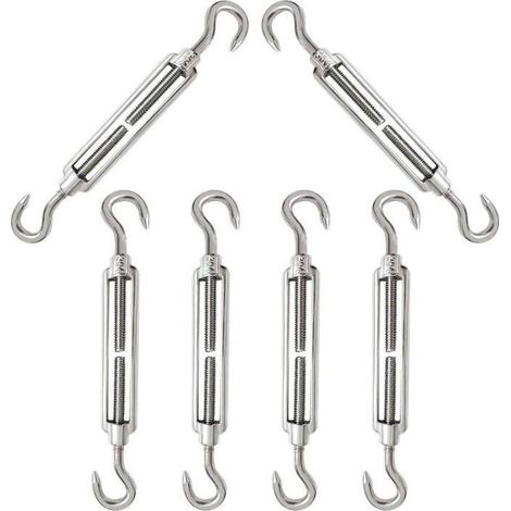 Spannschloss, Drahthaken und -seil, Edelstahl, M6 Edelstahlseil, Spannschlossschraube, Edelstahl-Spannschloss (M5, 6 Stück) – M5, 6 Stück (1/5)