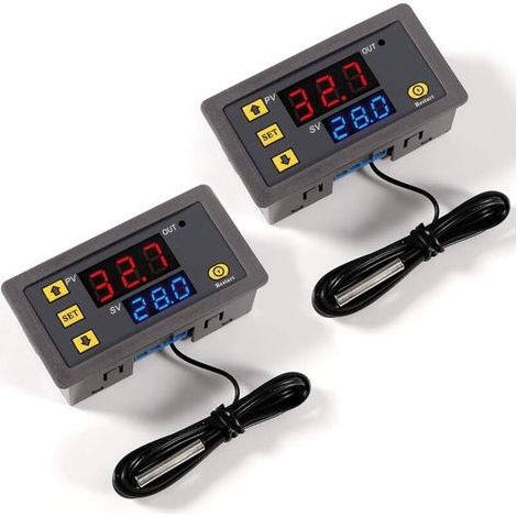 2 unidades de controlador digital de temperatura W3230 AC 110V-220V, termostato con pantalla LED de 20A y sonda de sensor NTC de 10K, rango de -50℃ a 110℃. (1/4)