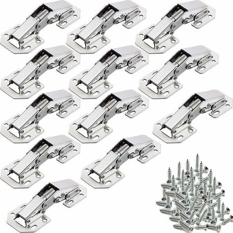 12Pcs Charnières Porte Placard, Charniere Porte Cuisine, 90°Charniere Meuble,Charnière Invisible, Faites Correspondre la vis , Convient aux portes D'armoires,Portes d'armoires de Bureau (1/5)