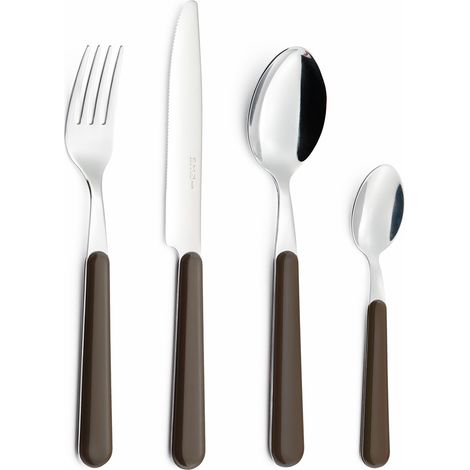 Servizio Set di Posate 24 pezzi in Acciaio Inox Eme Brio Marrone 89