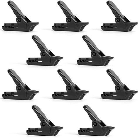 Lot de 40 pinces noires pour tente, pinces pour bâche, petites pinces de support pour bâche, pinces coupe-vent pour auvent, auvent de camping (1/5)