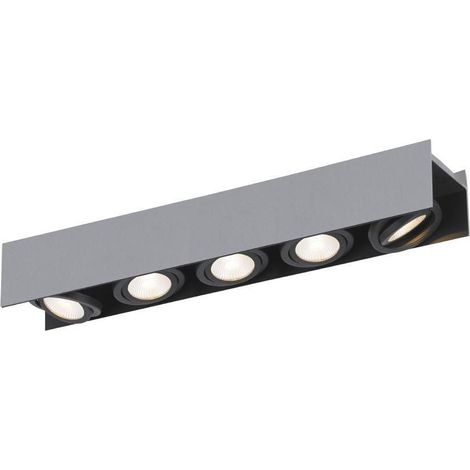 Plafoniera LED Eglo Vidago PRO 5 luci alluminio argentato L 116 cm 9 W 3000 K dimmerabile per soggiorno rif. 62951