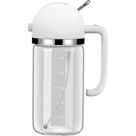 2-in-1-Ölspender und Ölsprüher zum Kochen, 550 ml/18,6 oz, lebensmittelechtes Glas, Olivenölsprüher