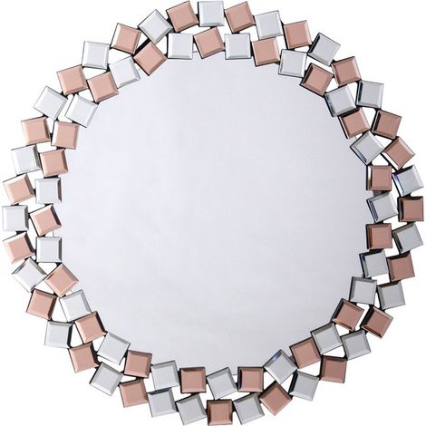 Specchio da parete Mosaic tondo in argento e rosé (1/3)