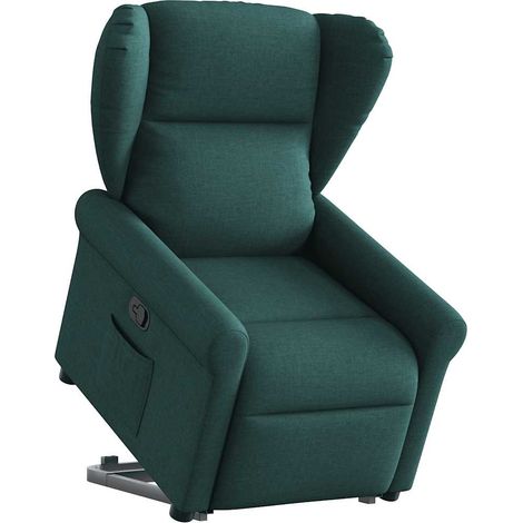 Sillón reclinable elevable tela verde oscuro vidaXL (1/5)