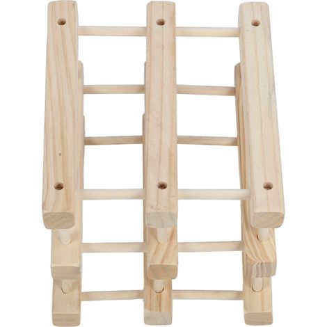 Casier à vin en bois empilable modulaire support à bouteilles autonome pour cuisine bar plan de travail 6 bouteilles (1/5)