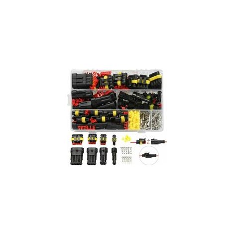 Lot de 352 connecteurs électriques étanches 1-4 broches – Cosses en cuivre pour voiture, moto, bateau – Résistants à l'eau et à la poussière (1/5)