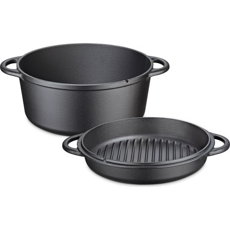 Pentola con coperchio/grill, ghisa, 5,0 l, diametro 26 cm / Kuchenprofi (1/5)