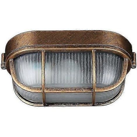 Applique murale extérieure ovale en fonte d'aluminium, style marin, lampe industrielle vintage, lampe bateau, décoration murale pour patio ou couloir (1/5)