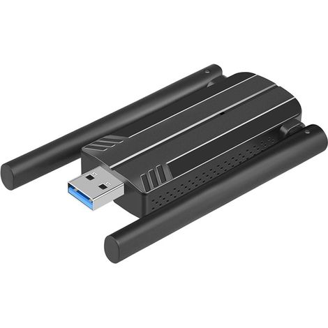 Cle Usb Wifi - Adaptateur Wifi Usb 3 0 1800 Mbps - Double Bande 2 4 Ghz Et 5 Ghz - 2 Antennes 5 Dbi - Pour Pc Ordinateur De Bureau Portable - 1 Unite (1/5)