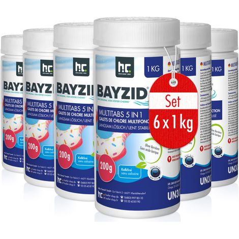 6x 1 kg BAYZID® Multitabs 200g 5in1 für Pools