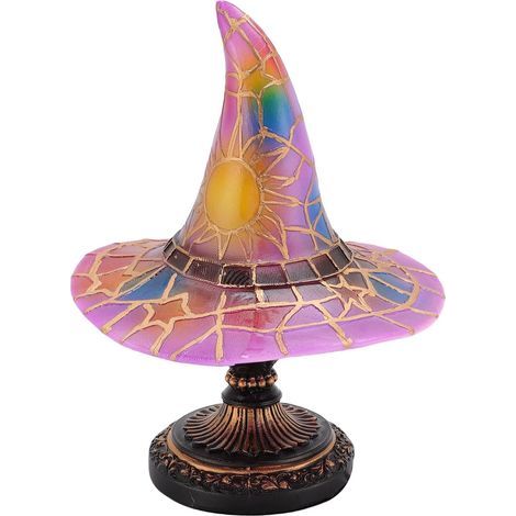 Vitrail en résine en forme de chapeau de sorcière, lumière