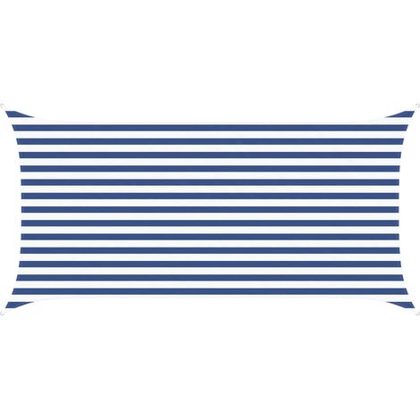 Toldo Vela de Sombra Azul y Blanco 4 x 2 m vidaXL